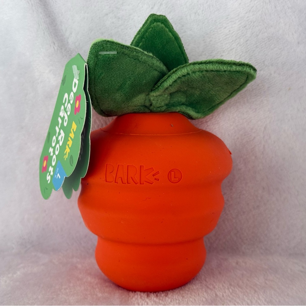BARK BOX Super Chewer Deep Roots Carrot Dog Toy - Rubber - BarkBox Carrot - L